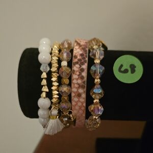Erimish Pink Gold White(mamacita) Stackable Bracelet Set (NWOT)